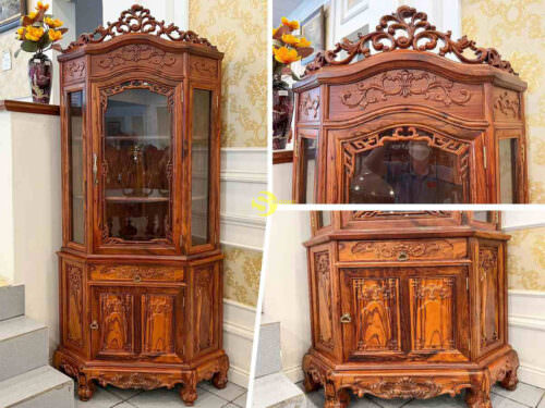 Tủ rượu góc 60 gỗ cẩm lai