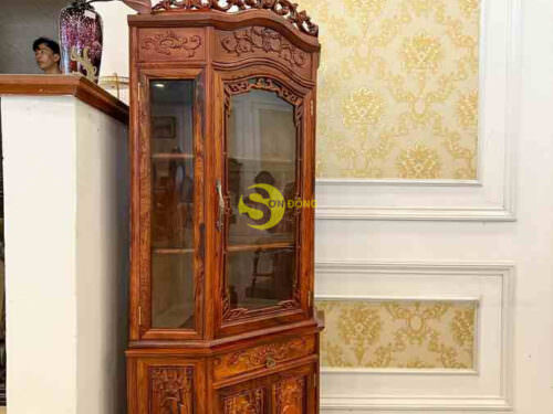 Tủ rượu góc 60 gỗ cẩm lai