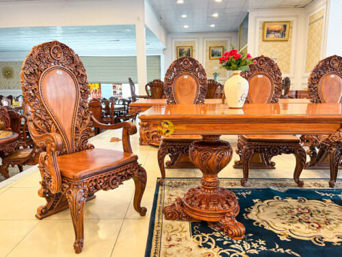 Bộ Bàn ăn hoàng gia Louis Filda nguyên tấm