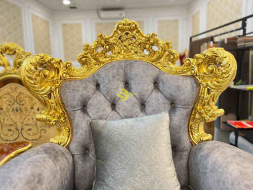 Bộ sofa hoàng gia bọc vải 8 món dát vàng Full siêu VIP SF66