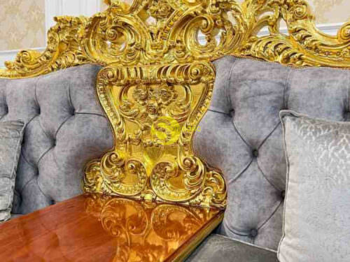 Bộ sofa hoàng gia bọc vải 8 món dát vàng Full siêu VIP SF66