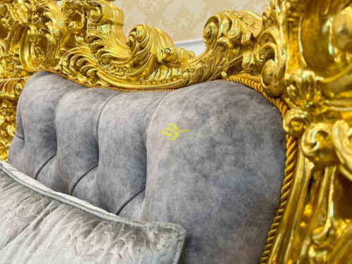 Bộ sofa hoàng gia bọc vải 8 món dát vàng Full siêu VIP SF66