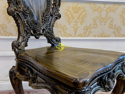 Ghế ăn hoàng gia Minerva gỗ mun sọc Lào ( ko tay ) - GA589A1