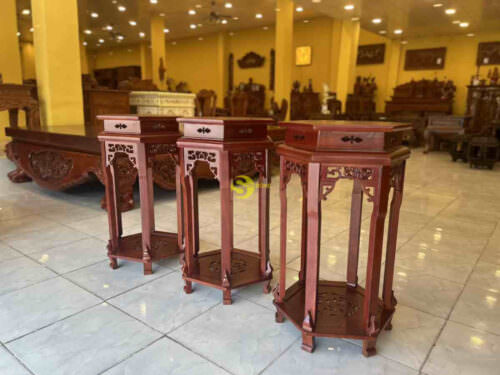 Đôn lục giác gỗ hương cao 81 DG024 - Hình ảnh 5