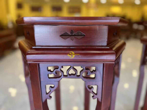 Đôn lục giác gỗ hương cao 81 DG024 - Hình ảnh 6