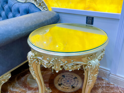 Bộ sofa bọc da bò ý 8 món gỗ beach