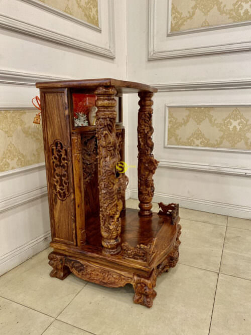 Bàn thờ ông địa gỗ cẩm lai rồng mây siêu vip 60 - SD405 - Hình ảnh 6