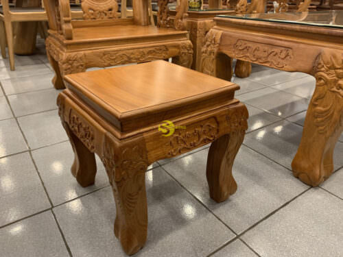 Bộ bàn ghế gỗ gõ đỏ đào tựa liền 6 món tay 12 BBG657 - Hình ảnh 3