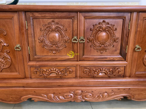 Tủ tivi hương đá hoa lá tây hoàng gia cổ điển 1m6 TTV269 - Hình ảnh 3