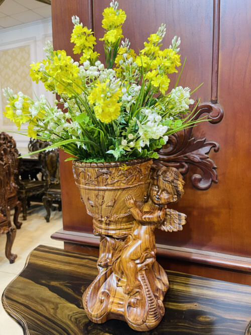 Tượng thiên thần gỗ cẩm lai TTT40 - Ảnh 4