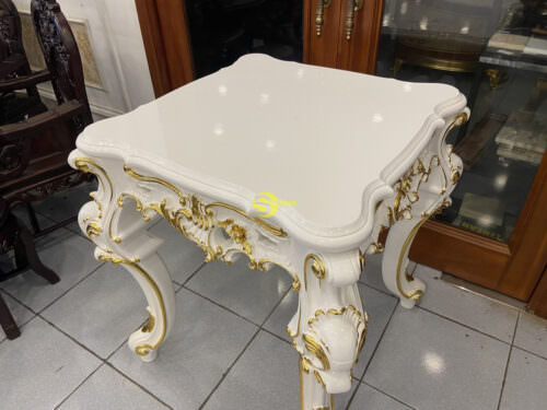 Đôn trang trí Sơn trắng dát vàng 760x760x890 - DTT201 - Hình ảnh 7