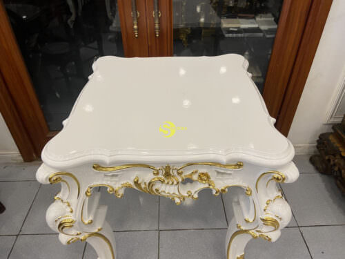 Đôn trang trí Sơn trắng dát vàng 760x760x890 - DTT201 - Hình ảnh 3