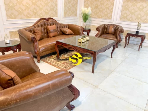 Bộ sofa cẩm lai tân cổ điển 7 món BBG4570 - Ảnh 8