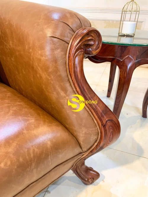 Bộ sofa cẩm lai tân cổ điển 7 món BBG4570 - Ảnh 4