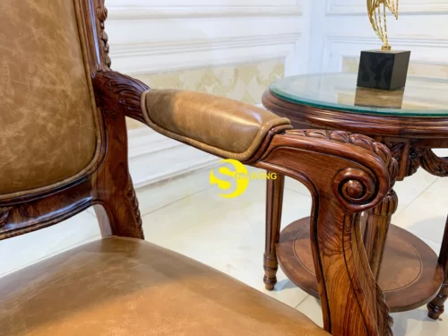Bộ sofa tân cổ điển Auguri gỗ Cẩm Lai cao cấp - BBG4568 - Hình ảnh 13
