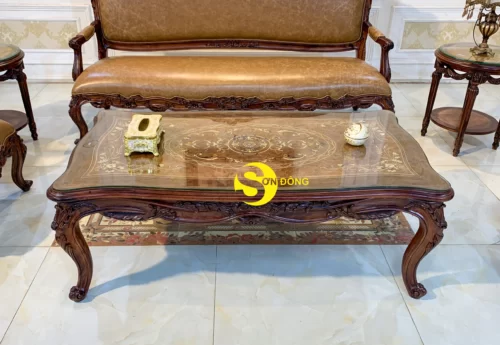 Bộ sofa tân cổ điển Auguri gỗ Cẩm Lai cao cấp - BBG4568 - Hình ảnh 9