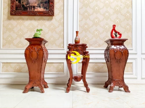 Đôn trang trí cổ điển Hoàng Gia gỗ beech DTT6110 - Ảnh 2