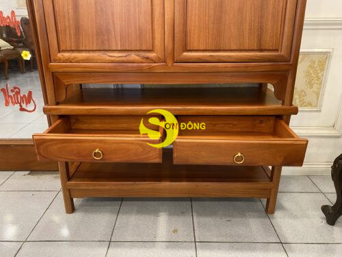 Tủ trưng bày gõ đỏ 1.17x1.97x41-TTB203 - Hình ảnh 6