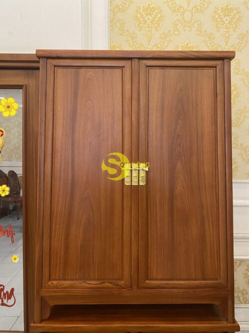 Tủ trưng bày gõ đỏ 1.17x1.97x41-TTB203 - Hình ảnh 5