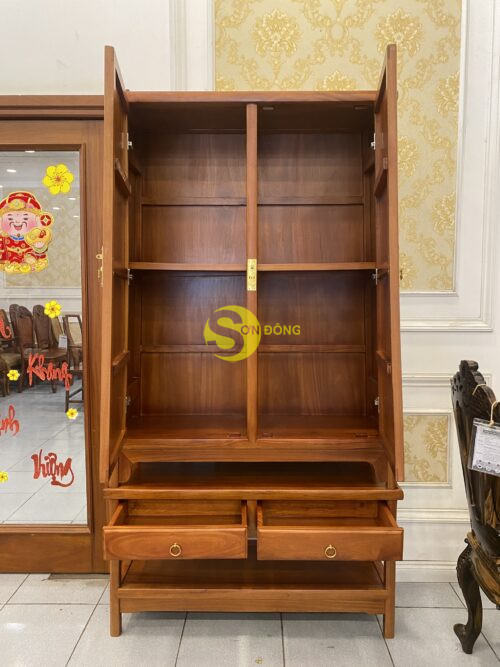 Tủ trưng bày gõ đỏ 1.17x1.97x41-TTB203 - Hình ảnh 2