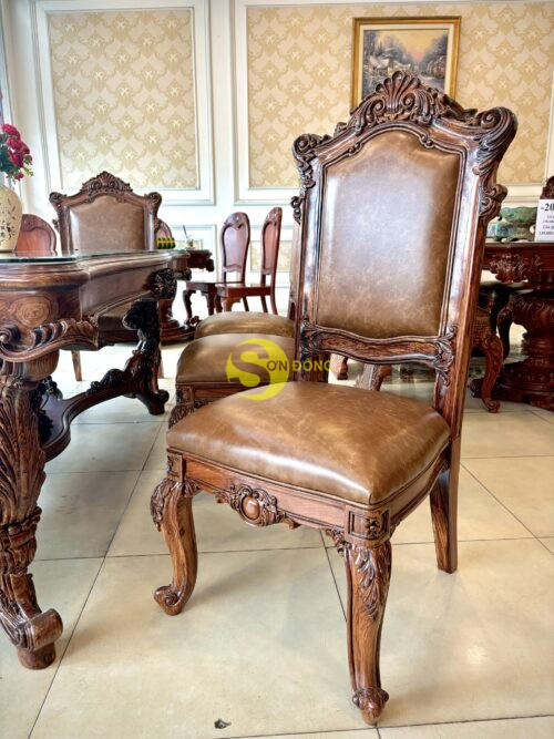 Bàn ăn Louis Fidia cổ điển gỗ Cẩm Lai sang trọng - Ảnh 16