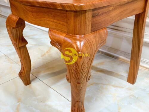 Bộ bàn ăn gõ đỏ 8 ghế chạm tựa hoa mai bàn lượn-BBA2228L 16 Bo ban an go do 8 ghe cham tua hoa mai ban luon 13