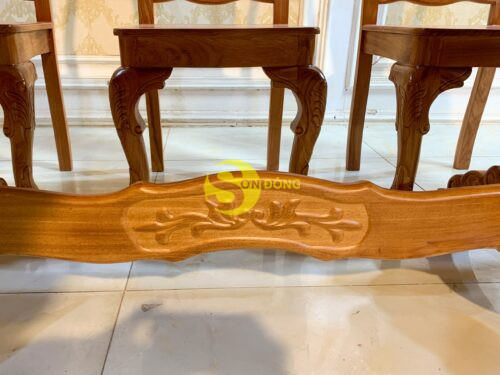 Bộ bàn ăn gõ đỏ 8 ghế chạm tựa hoa mai bàn lượn-BBA2228L 25 Bo ban an go do 8 ghe cham tua hoa mai ban luon 5