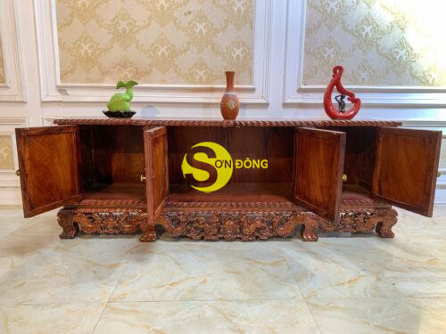 Tủ tivi tứ linh hội ngộ - Hình ảnh 5