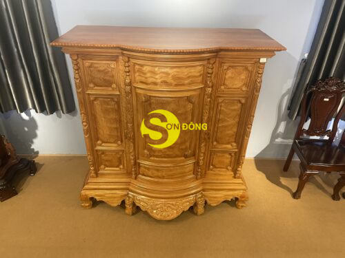 Tủ thờ gõ đỏ trơn 1,53m-SD31A - Hình ảnh 2
