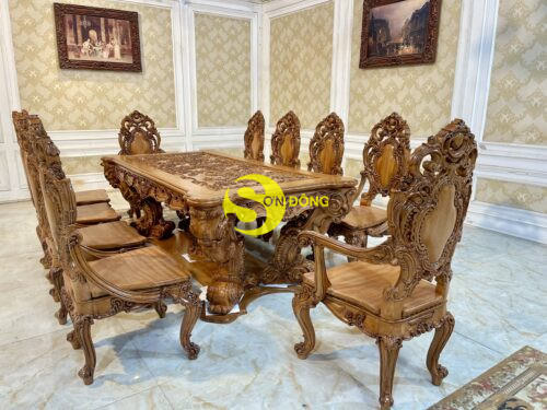 Bộ bàn ăn hoàng gia Louis Minerva - Ảnh 2