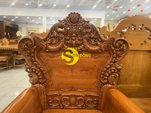 Bộ bàn ghế hoàng gia hoa hồng hương đá chân 12, 6 món BBG385 - Ảnh 6
