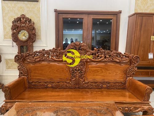 Bộ bàn ghế hoàng gia hoa hồng hương đá chân 12, 6 món BBG385 - Ảnh 7