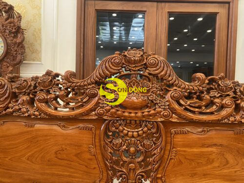 Bộ bàn ghế hoàng gia hoa hồng hương đá chân 12, 6 món BBG385 - Ảnh 8
