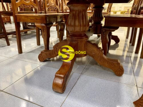 Bộ Bàn ăn căm xe 8 ghế chữ lộc bàn vuông BBA1268V - Ảnh 8