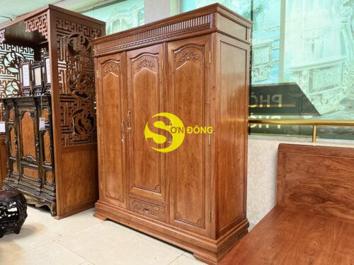 Tủ quần áo hương đá 3 buồng 3 cánh 1.75m nóc bằng TQA310 - Hình ảnh 3