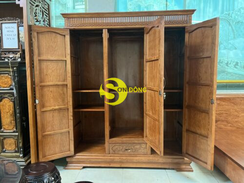 Tủ quần áo hương đá 3 buồng 3 cánh 1.75m nóc bằng TQA310 - Hình ảnh 4