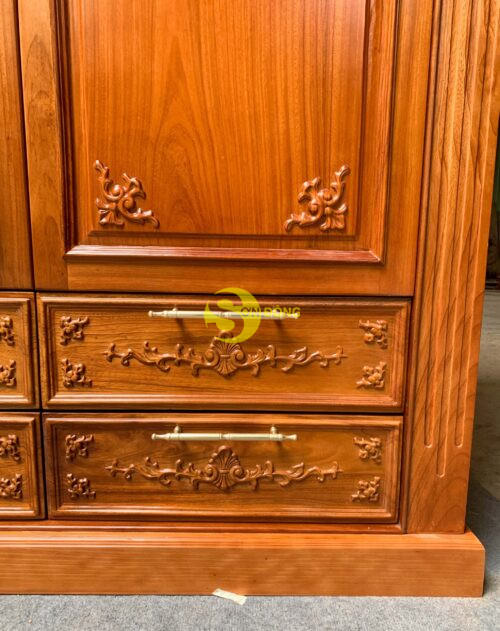 Tủ quần áo 2630*1470*630 gỗ gõ đỏ- TQA203 - Ảnh 4