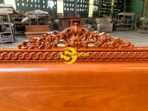 Bộ sofa tân cổ điển Lusso tựa cong gỗ Gõ Đỏ - BBG2562 - Ảnh 9