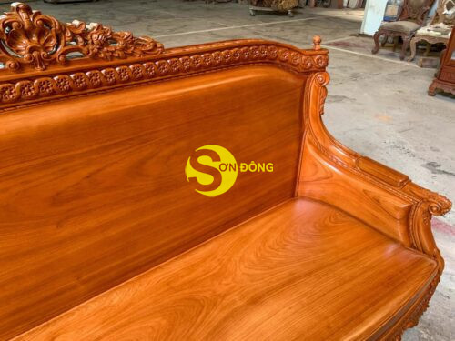Bộ sofa tân cổ điển Lusso tựa cong gỗ Gõ Đỏ - BBG2562 - Ảnh 8