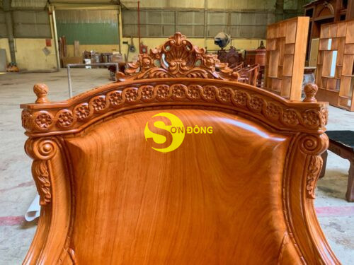 Bộ sofa tân cổ điển Lusso tựa cong gỗ Gõ Đỏ - BBG2562 - Ảnh 13