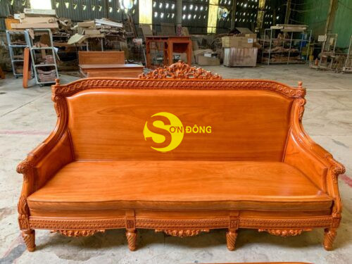 Bộ sofa tân cổ điển Lusso tựa cong gỗ Gõ Đỏ - BBG2562 - Ảnh 11