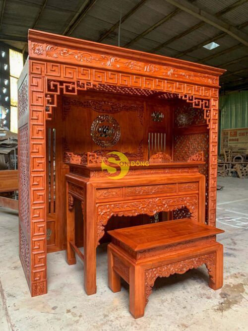 Combo bộ vách thờ 100% gỗ hương đá 100% - Hình ảnh 11