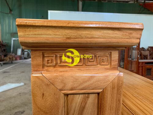 Bàn thờ nhị cấp hoa sen gõ đỏ 1m53 - Hình ảnh 3