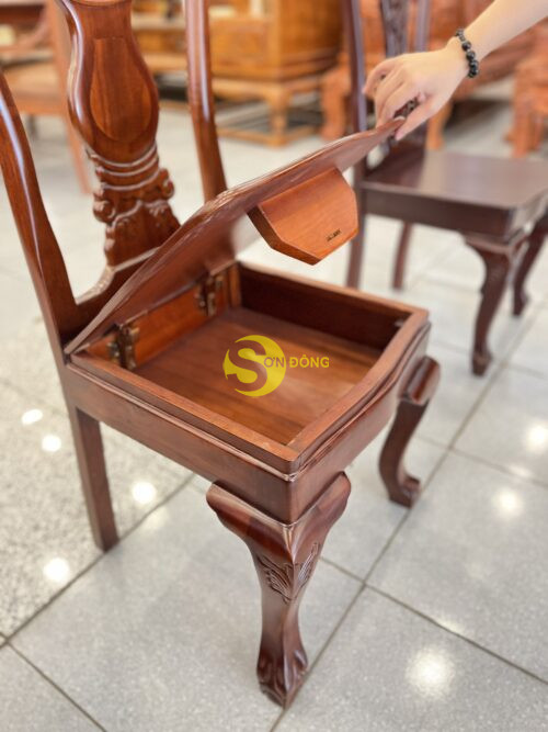 Ghế két sắt bình hoa gỗ căm xe mặt gõ GA114 - Ảnh 5
