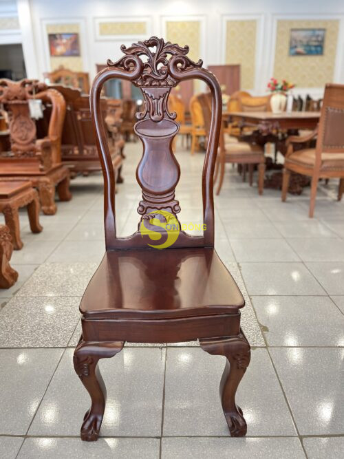 Ghế két sắt bình hoa gỗ căm xe mặt gõ GA114 - Ảnh 3