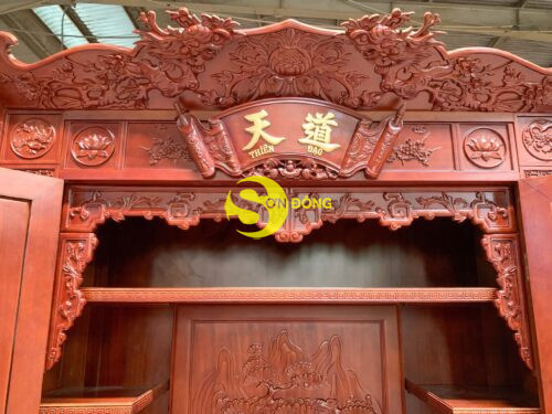 Bộ tủ thờ gõ đỏ-SD191 - Hình ảnh 12