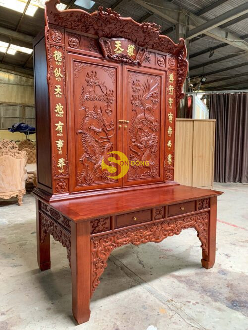 Bộ tủ thờ gõ đỏ-SD191 - Hình ảnh 11