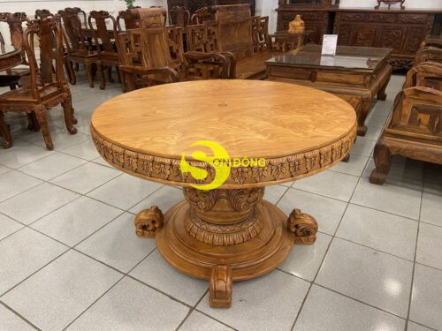 Mặt bàn tròn nguyên tấm 120*12 - Ảnh 2
