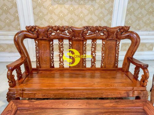 Bàn Ghế Gỗ Hương Đào Vân Tuyển 6 Món Tay 14-BBG364 - Hình ảnh 12
