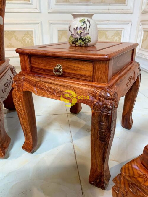 Bàn Ghế Gỗ Hương Đào Vân Tuyển 6 Món Tay 14-BBG364 - Hình ảnh 2